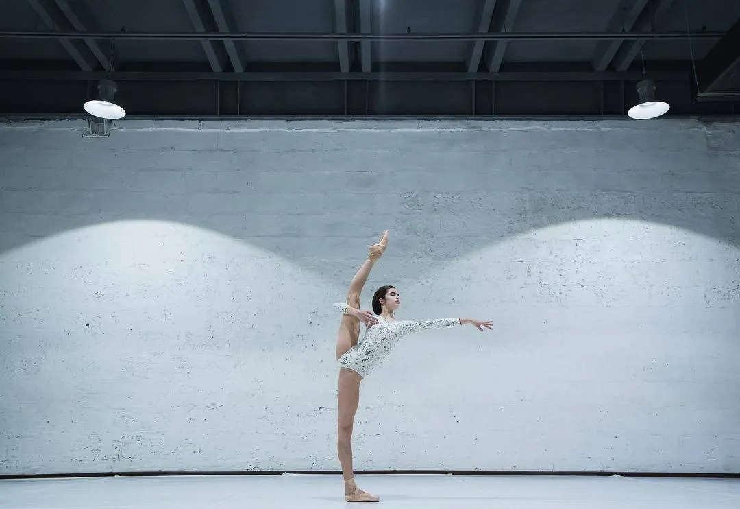 Dancer in the white studio